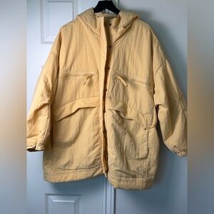 Free People Oversized Utility Jacket NWT Medium/Large Butter Yellow